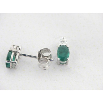 Pendientes Oro Blanco Diamantes Esmeralda Pendientes Oro Blanco Diamantes Esmeralda