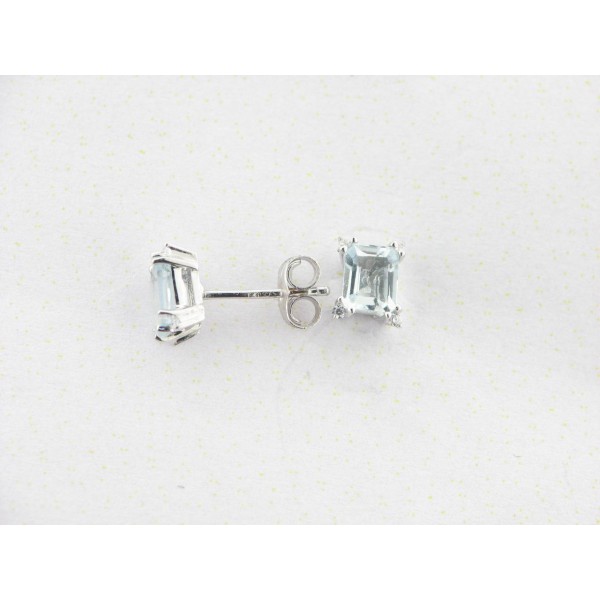Pendientes Oro Blanco Piedras