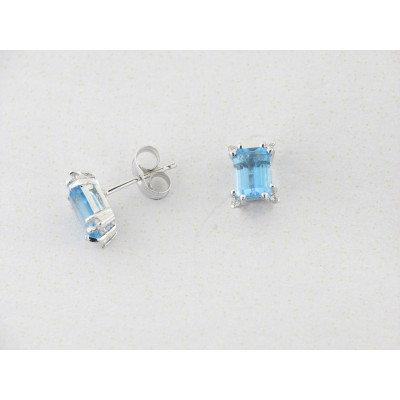 Pendientes Oro Blanco Diamantes Agua Marina Pendientes Oro Blanco Diamantes Agua Marina