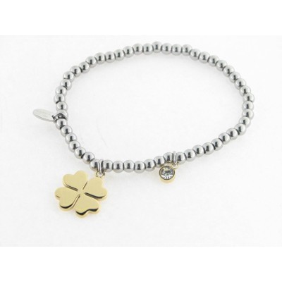 Lotus Pulsera Acero Trebol Chapado Lotus Pulsera Acero Trebol Chapado