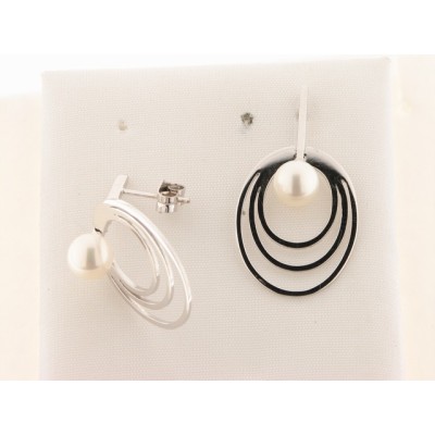 Pendientes Oro Blanco Perlas Pendientes Oro Blanco Perlas