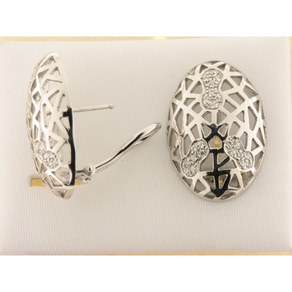 Pendientes Oro Blanco Piedras