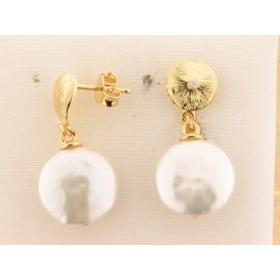 Pendientes Oro Diamantes Perla Pendientes Oro Diamantes Perla